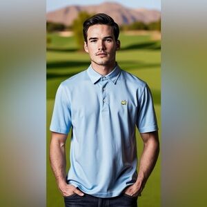 Brand New | Masters Clubhouse Collection Polo Made in Italy Sky Blue Augusta | M